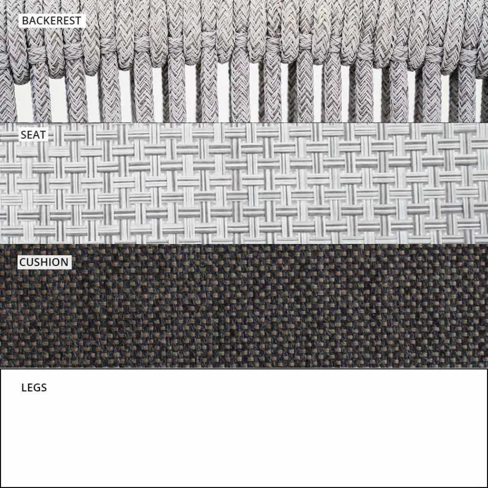 Garden Lounge fauteuil gestoffeerde stof en aluminium - Smart van Varaschin Viadurini