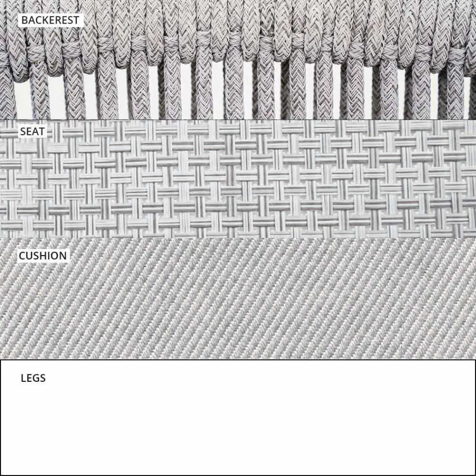 Garden Lounge fauteuil gestoffeerde stof en aluminium - Smart van Varaschin Viadurini