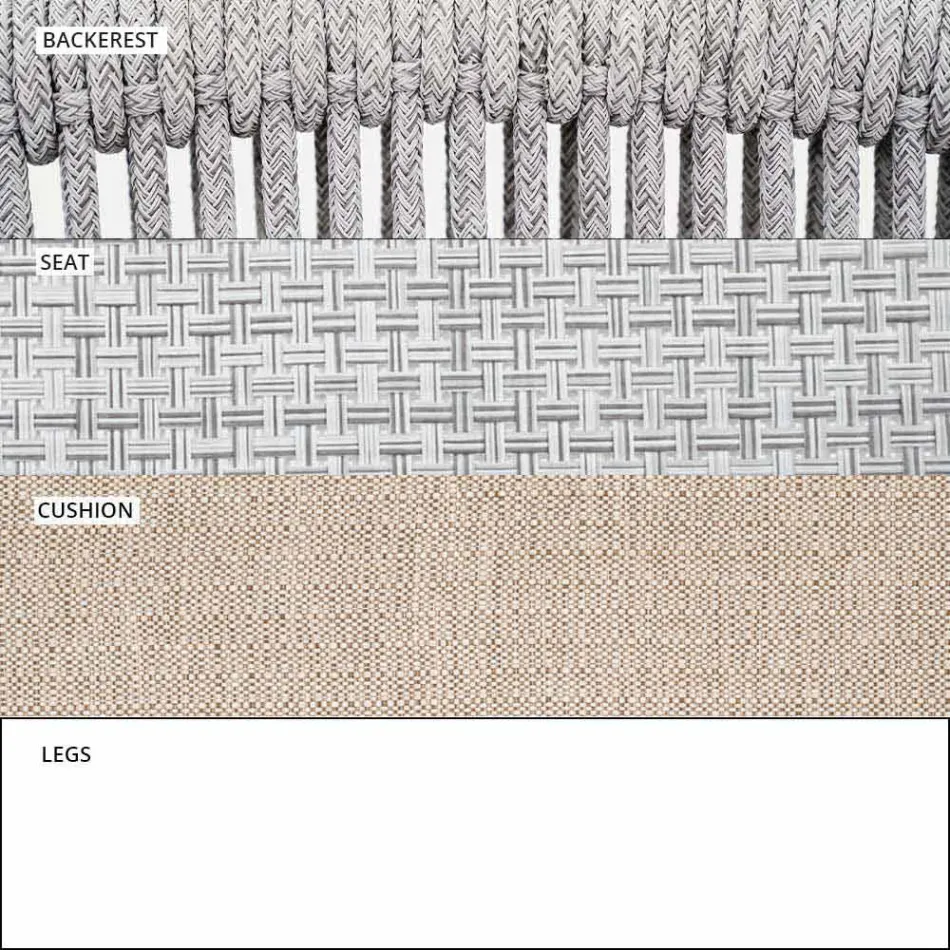 Garden Lounge fauteuil gestoffeerde stof en aluminium - Smart van Varaschin Viadurini