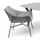 Varaschin Summer Modern Garden Lounge Chair in staal Viadurini