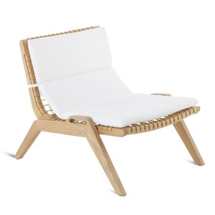 Stapelbare loungestoel voor buiten in teakhout Made in Italy - Oracle Viadurini