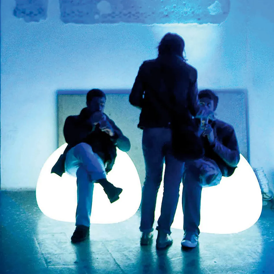 Lichtgevende fauteuil voor buiten met LED-licht in polyethyleen Made in Italy - Ervin Viadurini