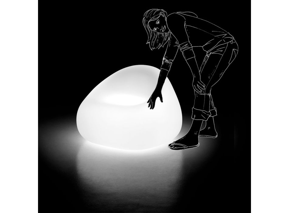 Lichtgevende fauteuil voor buiten met LED-licht in polyethyleen Made in Italy - Ervin Viadurini