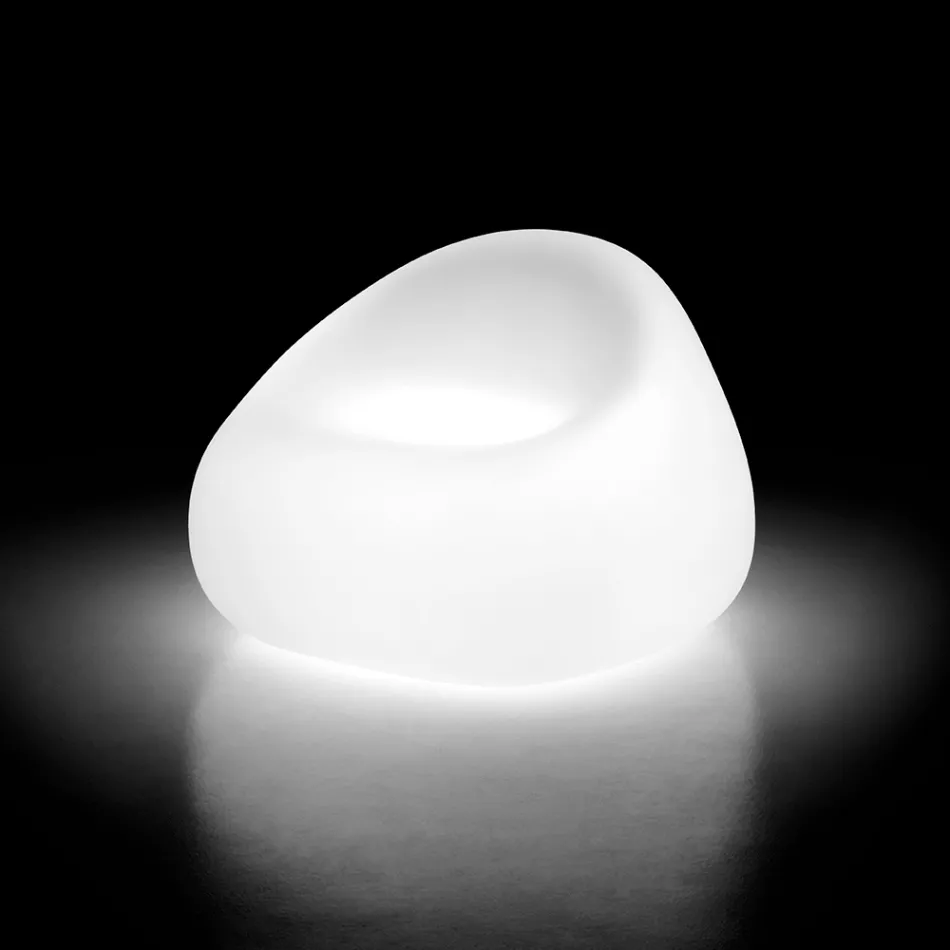 Lichtgevende fauteuil voor buiten met LED-licht in polyethyleen Made in Italy - Ervin Viadurini