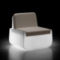 Lichtgevende buitenfauteuil in polyethyleen met kussen Made in Italy - Belida