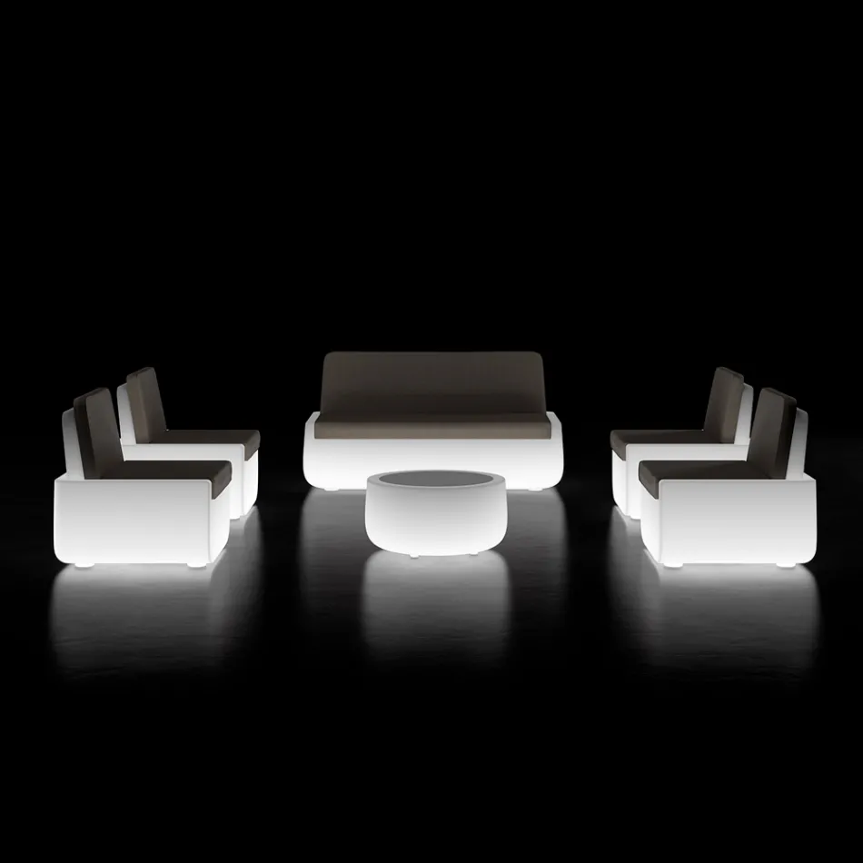 Heldere buitenfauteuil van polyethyleen met kussen Made in Italy - Belida Viadurini