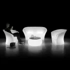 Buitenverlichte fauteuil van polyethyleen met LED-licht Made in Italy - Conda Viadurini