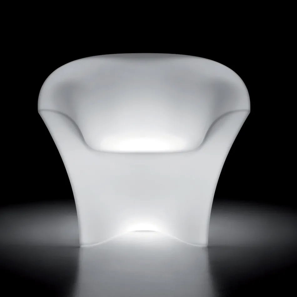 Buitenverlichte fauteuil van polyethyleen met LED-licht Made in Italy - Conda Viadurini
