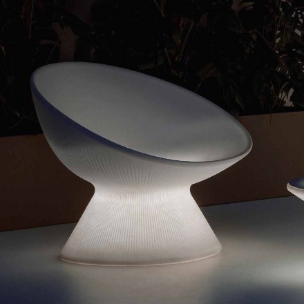 Lichtgevende buitenfauteuil in polyethyleen met LED-licht Made in Italy - Desmond Viadurini