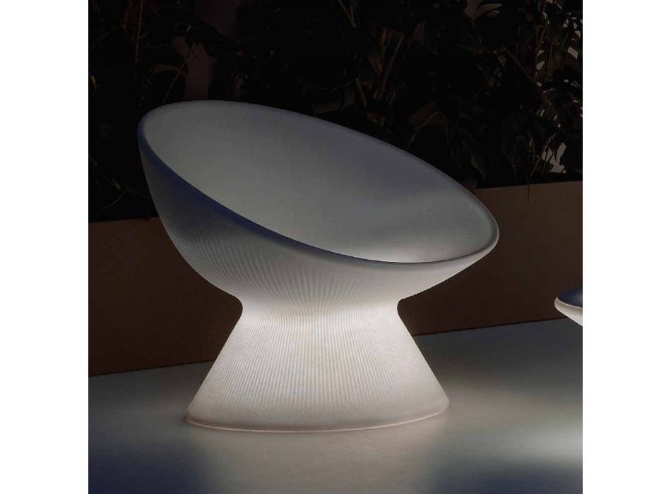 Lichtgevende buitenfauteuil in polyethyleen met LED-licht Made in Italy - Desmond Viadurini