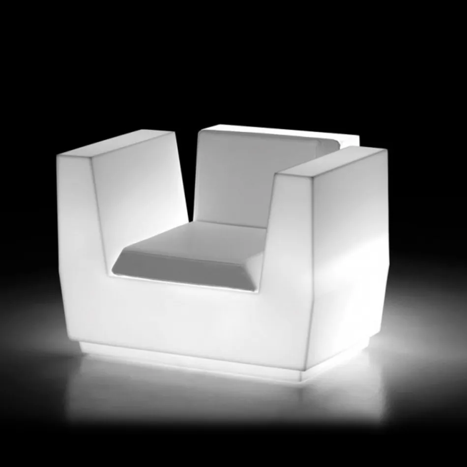 Lichtgevende buitenfauteuil in polyethyleen Made in Italy - Chiabotto Viadurini