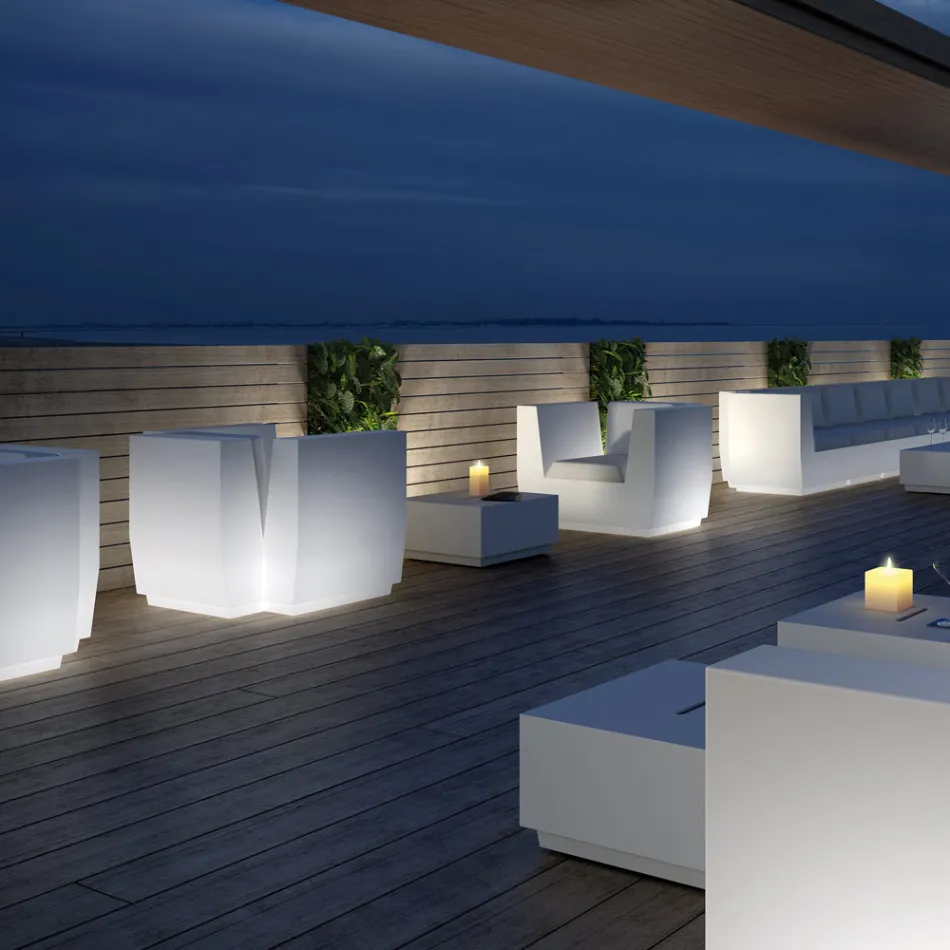 Lichtgevende buitenfauteuil in polyethyleen Made in Italy - Chiabotto Viadurini