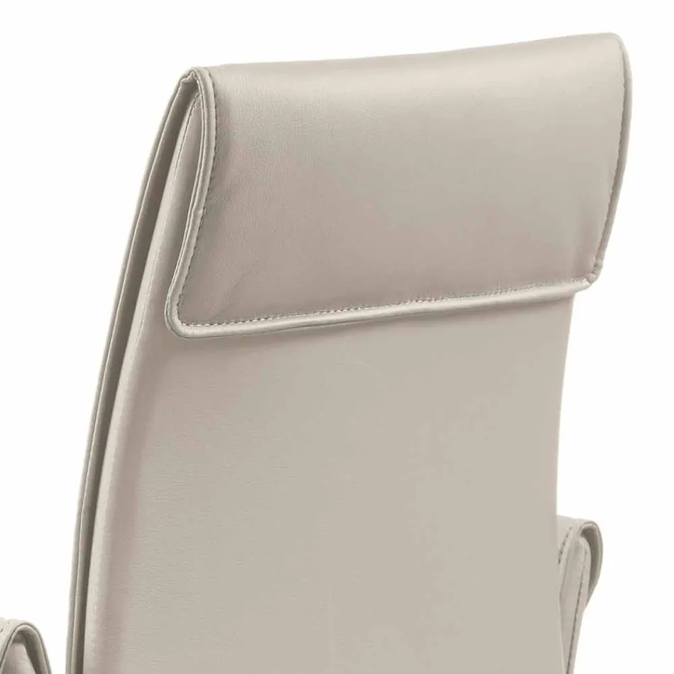 Fauteuil gemaakt in Italië bedekt met Niles leer, modern design Viadurini