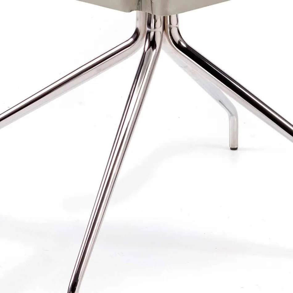 Fauteuil gemaakt in Italië bedekt met Niles leer, modern design Viadurini