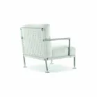 Moderne design fauteuil in staal en zwart of wit PVC voor buiten - Ontario2 Viadurini