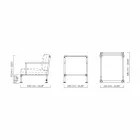 Moderne design fauteuil in staal en zwart of wit PVC voor buiten - Ontario2 Viadurini