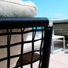 Moderne design fauteuil in staal en zwart of wit PVC voor buiten - Ontario2 Viadurini