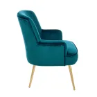 Moderne fauteuil in staal en fluwelen effect zitting 3 afwerkingen - Matty Viadurini
