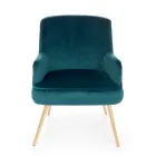 Moderne fauteuil in staal en fluwelen effect zitting 3 afwerkingen - Matty Viadurini