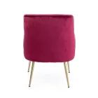 Moderne fauteuil in staal en fluwelen effect zitting 3 afwerkingen - Matty Viadurini