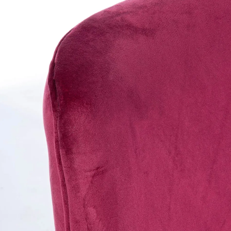 Moderne fauteuil in staal en fluwelen effect zitting 3 afwerkingen - Matty Viadurini