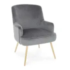 Moderne fauteuil in staal en fluwelen effect zitting 3 afwerkingen - Matty Viadurini