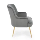 Moderne fauteuil in staal en fluwelen effect zitting 3 afwerkingen - Matty Viadurini