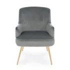 Moderne fauteuil in staal en fluwelen effect zitting 3 afwerkingen - Matty Viadurini