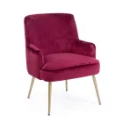 Moderne fauteuil in staal en fluwelen effect zitting 3 afwerkingen - Matty Viadurini