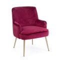 Moderne fauteuil in staal en fluwelen effect zitting 3 afwerkingen - Matty