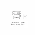 Moderne fauteuil bekleed met leer met stalen onderstel Made in Italy - Ostilio Viadurini