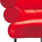 Moderne fauteuil bekleed met leer met stalen onderstel Made in Italy - Ostilio Viadurini