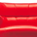 Moderne fauteuil bekleed met leer met stalen onderstel Made in Italy - Ostilio Viadurini