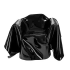 Delia - Moderne zwarte fauteuil met plexiglas bekleding, gemaakt in Italië. Viadurini