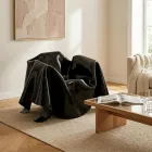 Delia - Moderne zwarte fauteuil van gedrapeerd plexiglas, gemaakt in Italië. Viadurini