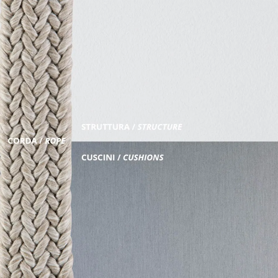 Outdoor fauteuil in staal, verschillende maten en kussens inbegrepen Made in Italy - Bronn Viadurini