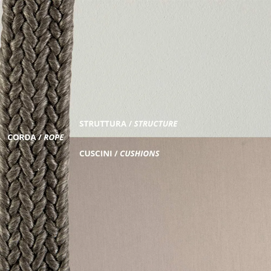 Outdoor fauteuil in staal, verschillende maten en kussens inbegrepen Made in Italy - Bronn Viadurini