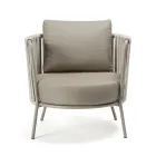 Outdoor fauteuil in staal, verschillende maten en kussens inbegrepen Made in Italy - Bronn Viadurini