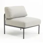 Buitenfauteuil van gegalvaniseerd staal en touw met kussens Made in Italy - Helga Viadurini
