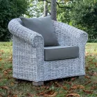 Outdoor fauteuil in Kubù met kussens inbegrepen - Isildur Viadurini