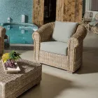 Outdoor fauteuil in Kubù met kussens inbegrepen - Isildur Viadurini