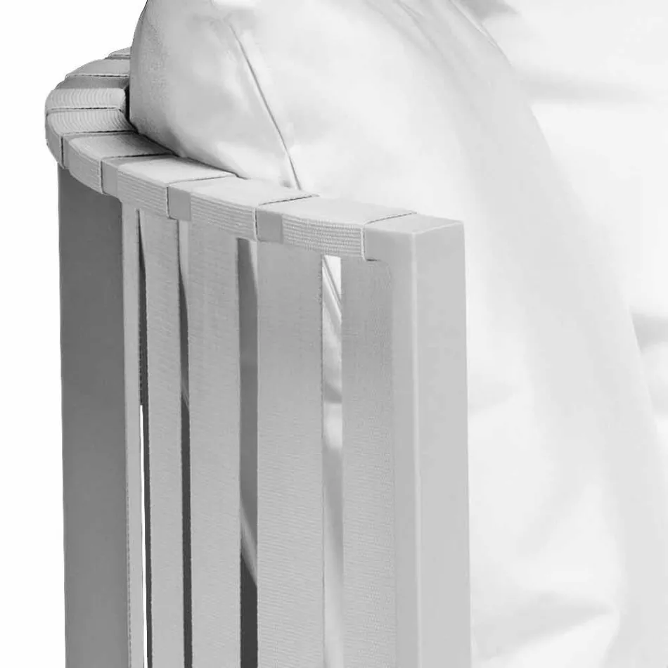 Buitenfauteuil in aluminium en luxe designtouwen 3 afwerkingen - Julie Viadurini