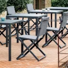 Outdoor opklapbare fauteuil in touw aluminium en Texplast Made in Italy - Ubbe Viadurini
