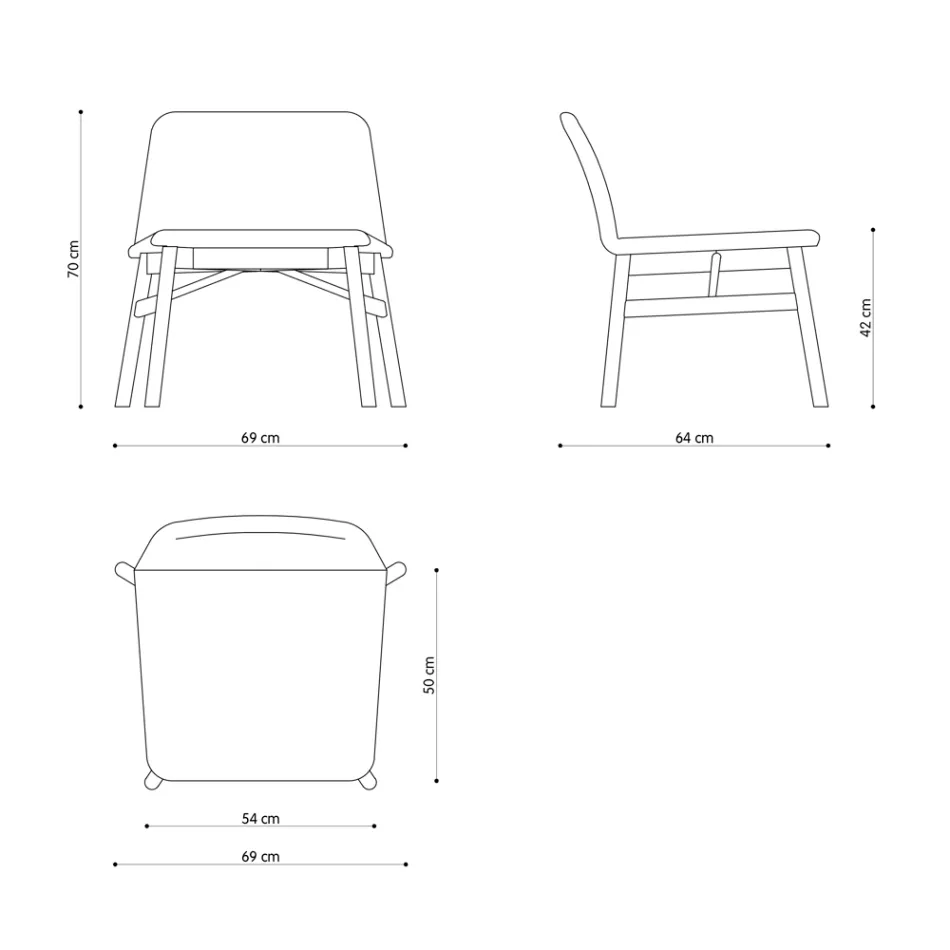 Fijne fauteuil van stof of fluweel met beukenhouten onderstel Made in Italy - Molde Viadurini