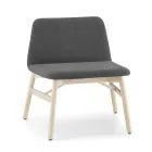 Fijne fauteuil van stof of fluweel met beukenhouten onderstel Made in Italy - Molde Viadurini