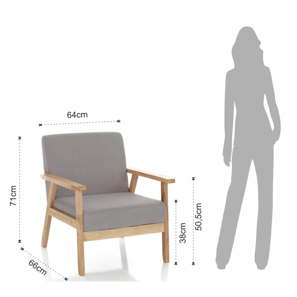 Fauteuil gemaakt van massief grenenhout - Xenon Viadurini