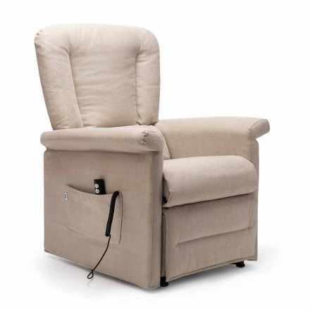 Lift Relax verstelbare fauteuil met 2 motoren en wielen Made in Italy - Isabelle Viadurini