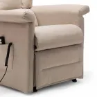 Lift Relax verstelbare fauteuil met 2 motoren en wielen Made in Italy - Isabelle Viadurini