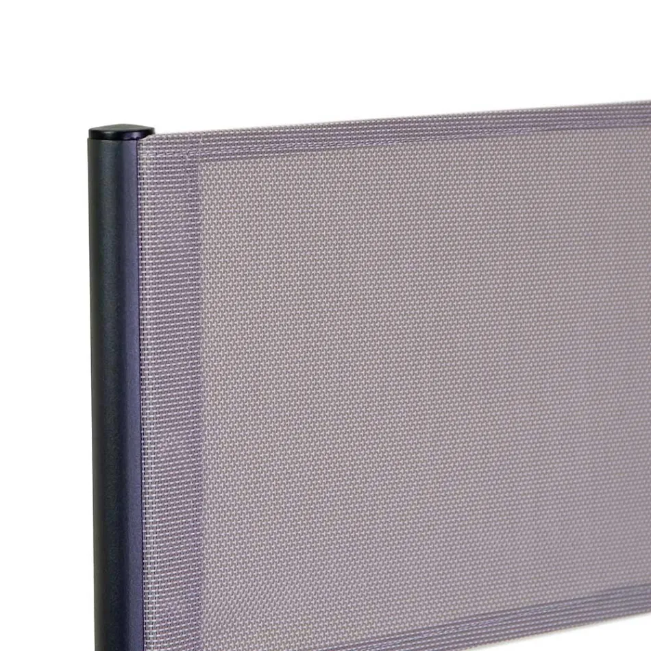 Regisseursstoel van aluminium, textilene en armleuning van teakhout - Tenda Viadurini