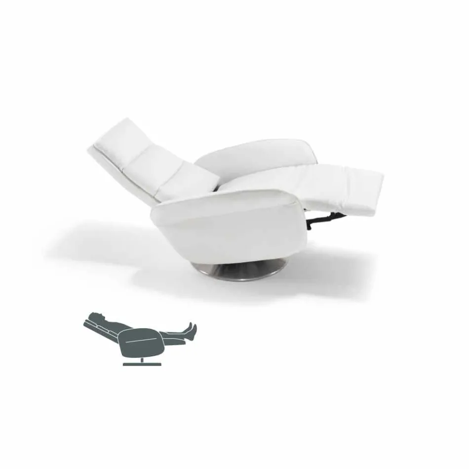 Relax fauteuil 2 motoren draaibaar leer / stof / modern leer Bluma Viadurini